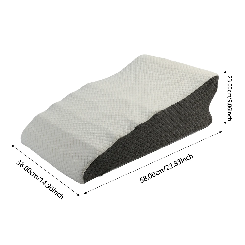 وسادة على شكل إسفين مناسبة للقراءة والنوم والراحة مقاس 9 بوصة وسادة سرير مثلثة عالية الدعم توفر دعم الساق والظهر #2
