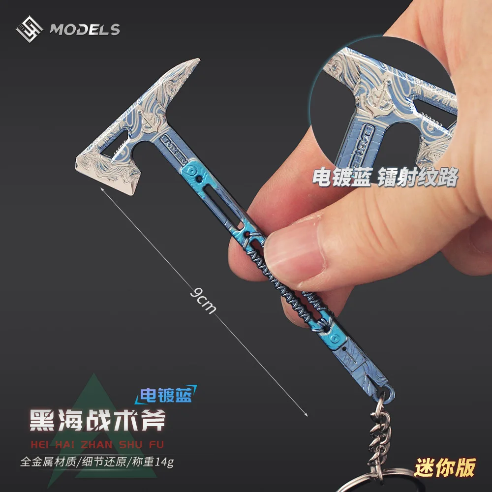 Delta Force Knife Black Sea Tactical Tomahawk Military Combat Knife Fashionable Men's Accessories Keychain Game Model Gifts