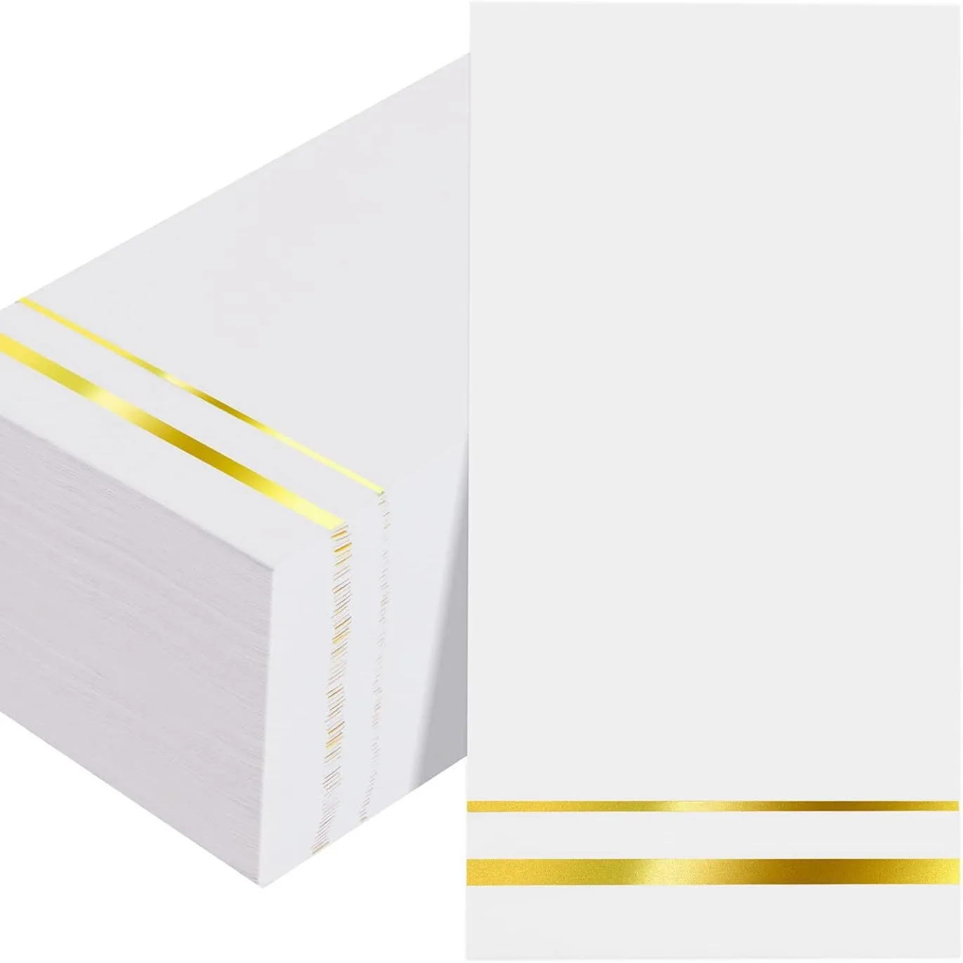

Hot stamping striped disposable long tissue for customers Christmas wedding parties festivals long tissue napkins