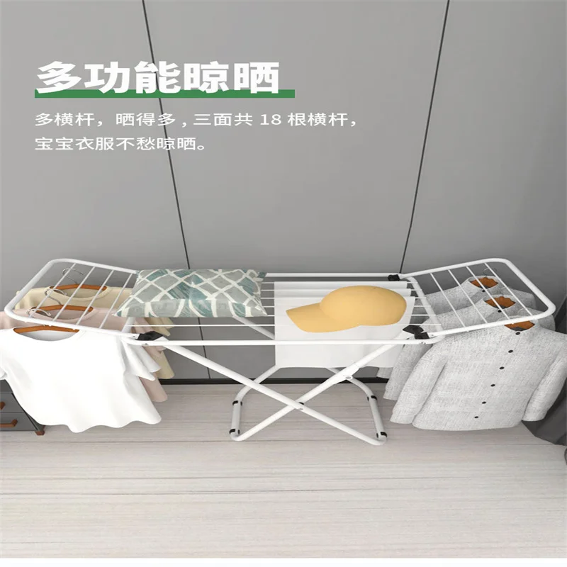 Floor standing clothes hanger retractable folding clothing-baby drying rack indoor foldable laundry rack outdoor