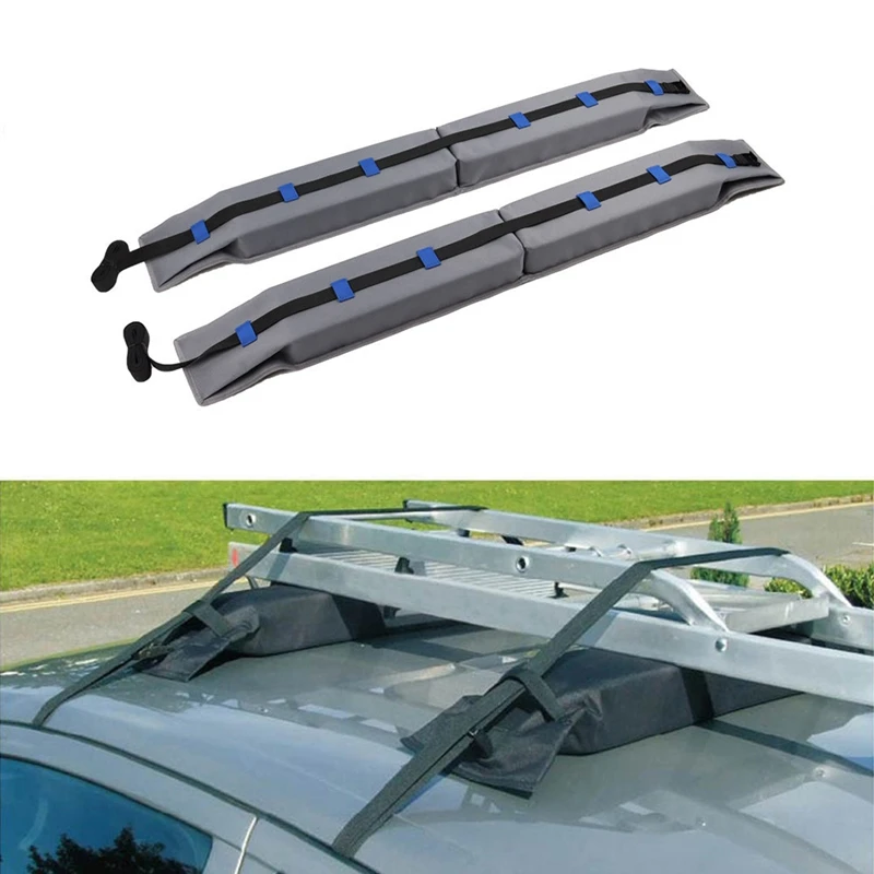 2Pcs Universal Foldable Car Roof Racks Top Luggage Carrier Rack Carry Load Baggage Car Surf Kayak Long Roof Rack Pads