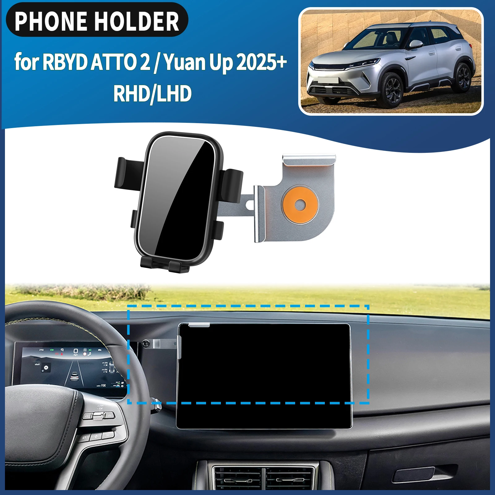 for RBYD ATTO 2  yuan up 2025 2026 2027 RHD LHD Car Phone Holder Mount Vehicle-Specific GPS Navigation Easy accessoires