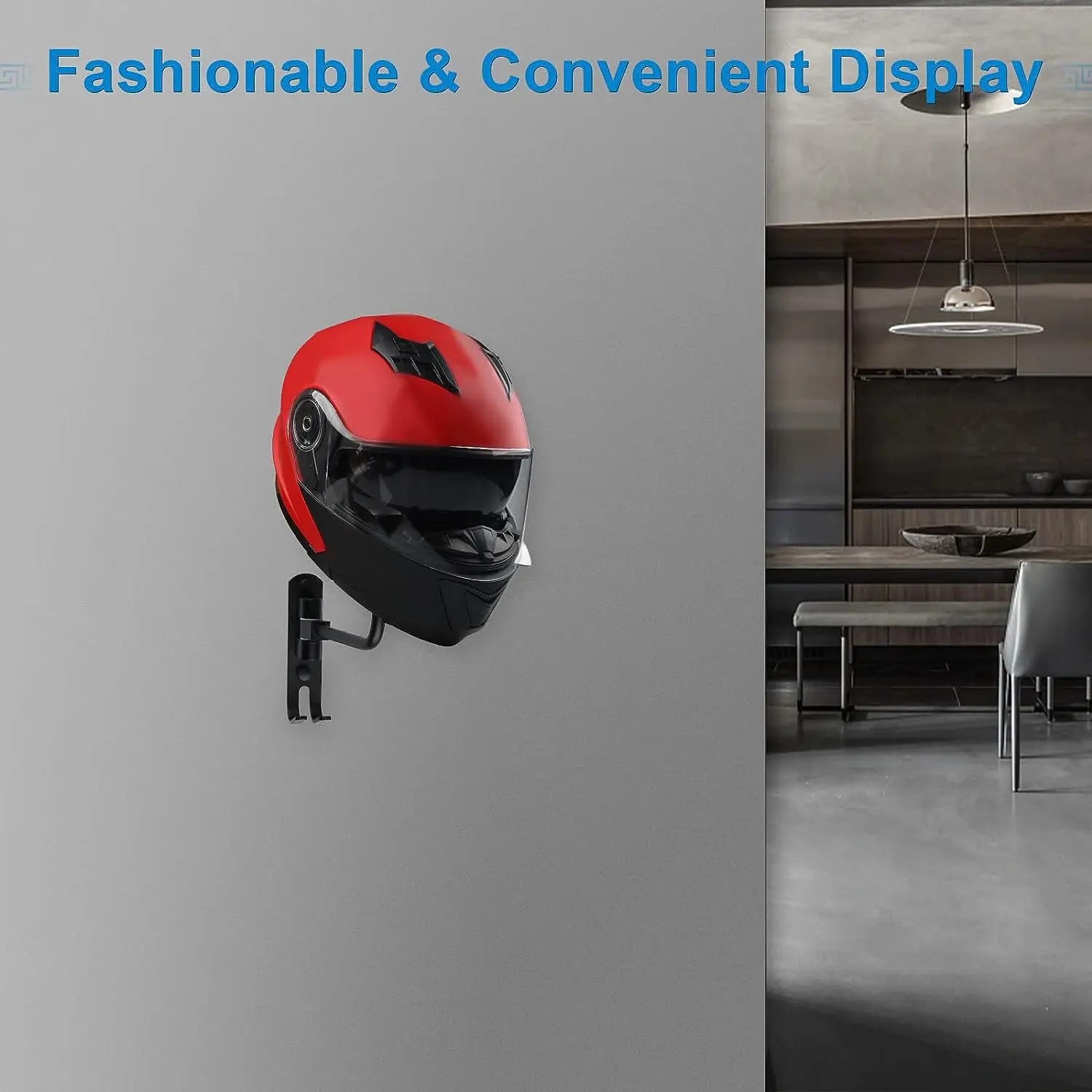Wall Mounted 180° Rotatable Helmet Holder Rack Aluminum Stainless Steel Hanger For Motorcycle Bicycle Helmet Gear Storage