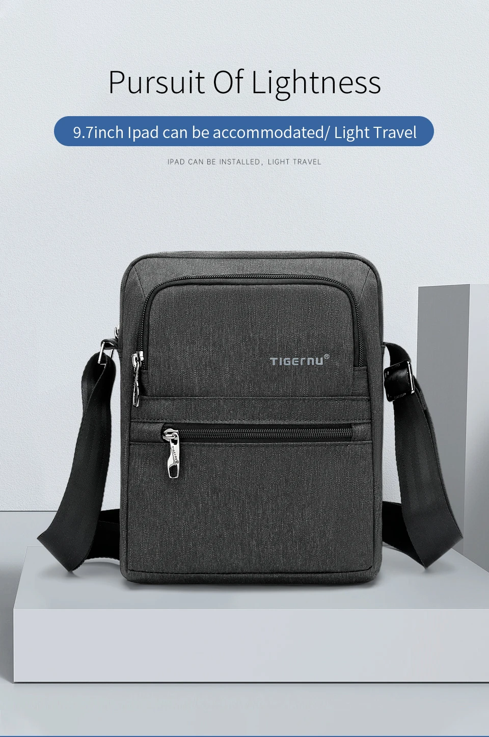 Tigernu Männer Umhängetasche 9,7 zoll IPad Tasche Umhängetasche Für Männer Stoßfest Messenger Tasche Mini Leichte Männer Handtasche – Detail 1