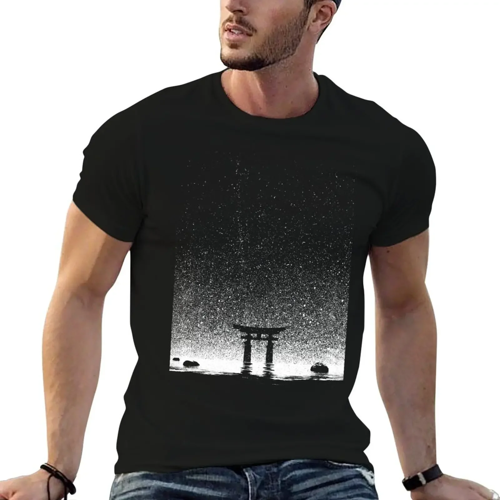 Japan Night at Torii Gate T-Shirt sports fans graphics man clothes mens fashion