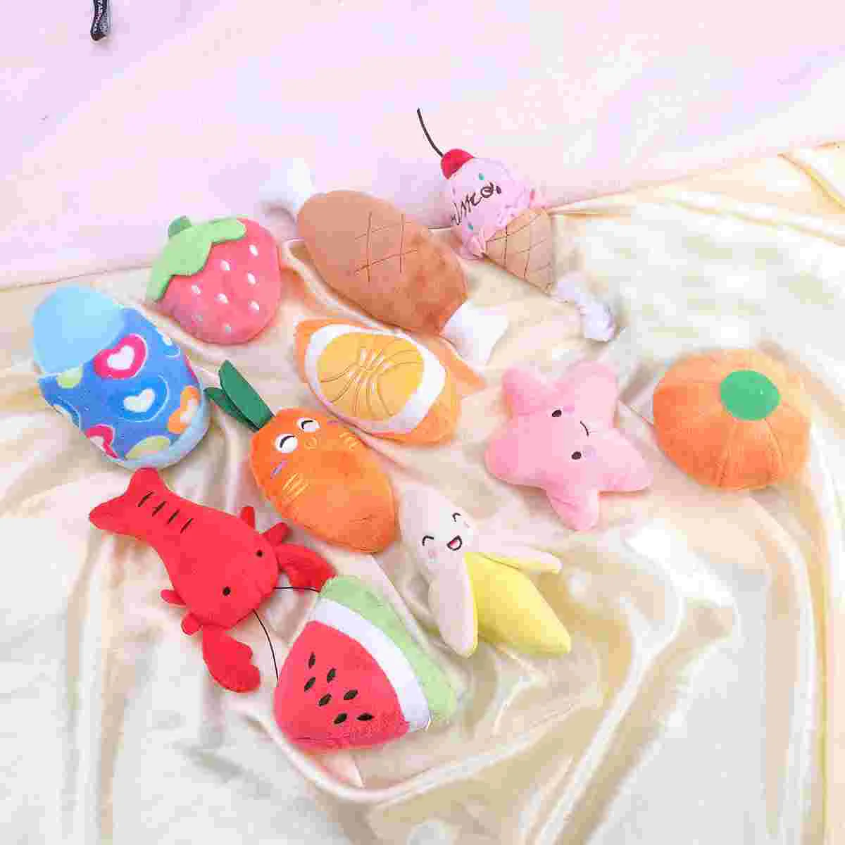 

11pcs Plush Cartoon Dog Toys Set Funny Dog Chew Toys Sound Toys Set for Pets