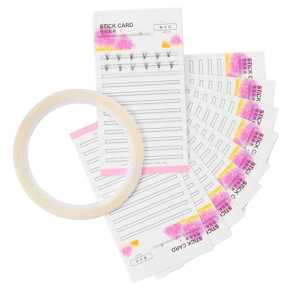 

10pcs Extensions Grafting Cards Save Flowers Eyelash Extensions Supplies Lash Glue Storage Display Portable Holder