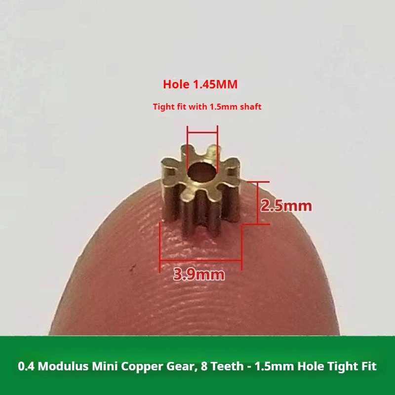 0.4 Module Copper Spur Gears with 8/9/10/11/12/13 Teeth, Mechanical Movement Transmission DIY Modification Parts, Straight Teeth