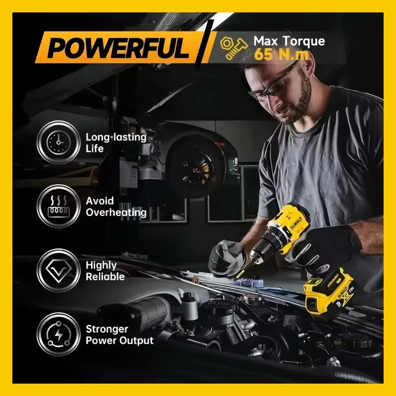 DeWALT DCD805 borstelloze compacte elektrische schroevendraaier lithiumbatterij 20V oplaadbare intelligente elektrische gereedschappen handboormachine