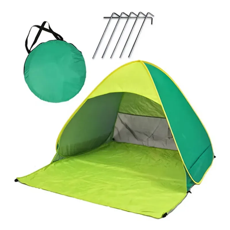 Portable Pop Up Beach Tent UV Protection Sunshade Cabin Style Outdoor Camping Shelter Easy Setup Instant Canopy for Family