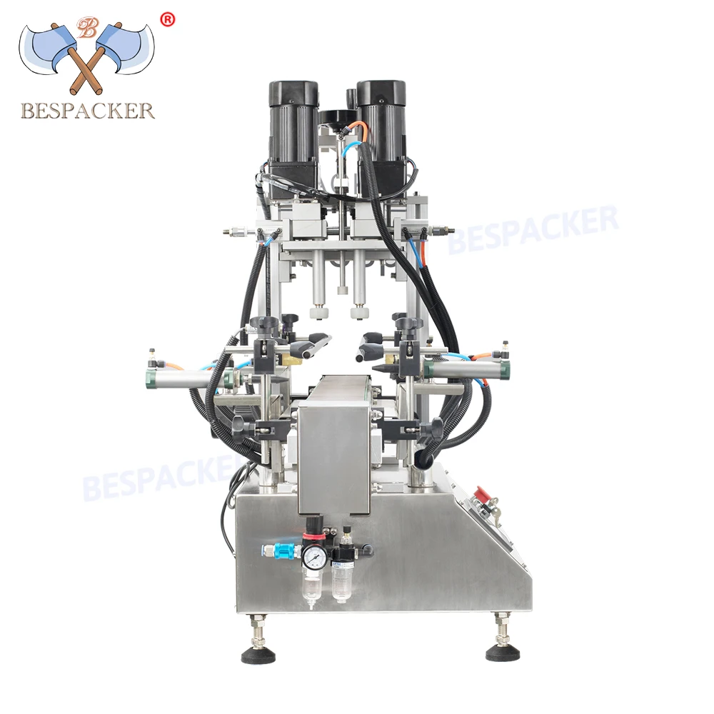 Полностью автоматический настольный 4-колесный винтовой укупорочный станок Bespacker для стеклянных бутылок