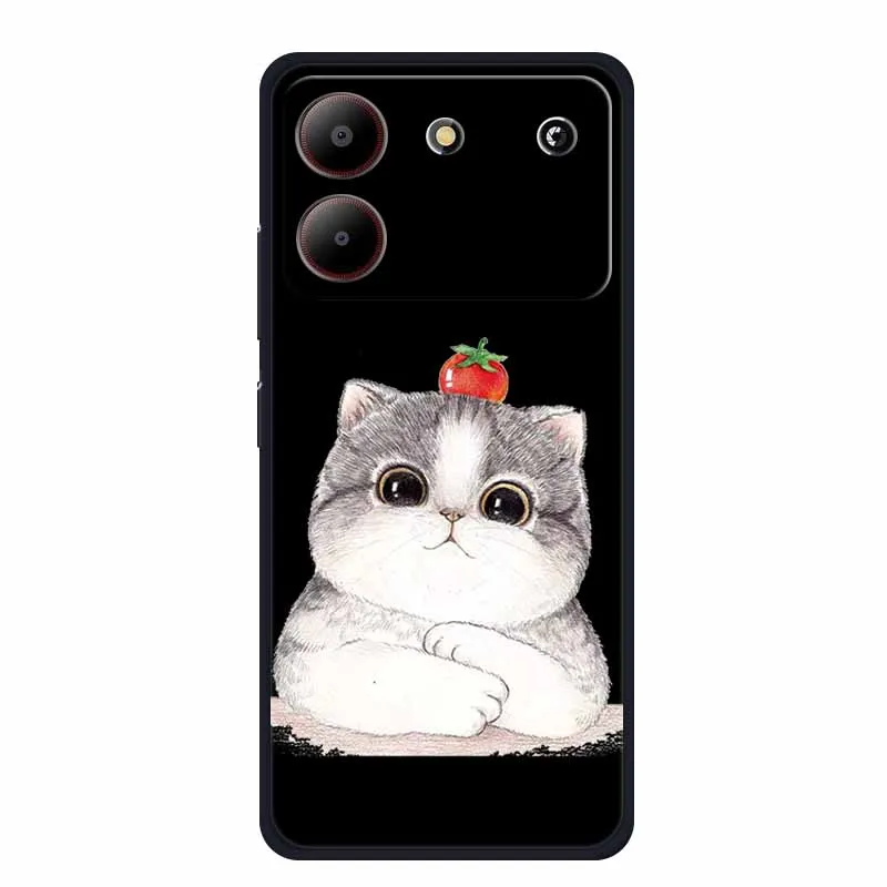 For ZTE Blade A54 Case Cute Cartoon Cat Black Silicone Soft Phone Case For ZTE Blade A54 4G Back Cover Case A 54 6.6\