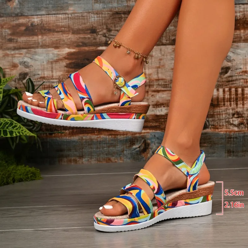 صنادل نسائية صيفية 2025 الأكثر مبيعًا صنادل نسائية خارجية للنساء حذاء كاجوال صندل مطاطي ناعم