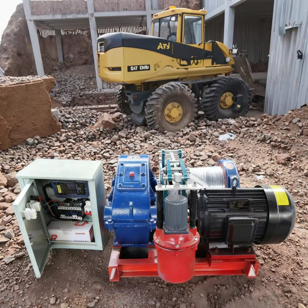 Low speed 1 ton worm gear winch motor for heavy lifting 380V