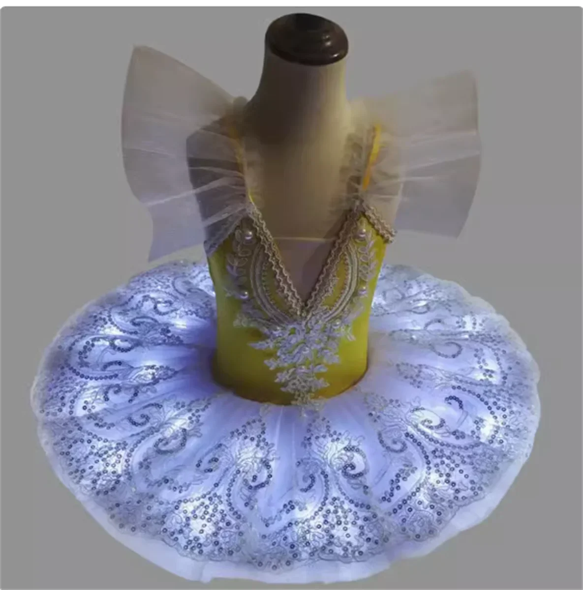 Dziecięca spódniczka baletowa Sukienka do występów Dziewczęca spódniczka na ramiączkach z puszystej włóczki Profesjonalna spódniczka do baletu Łabędzie Jezioro Sukienka do występów