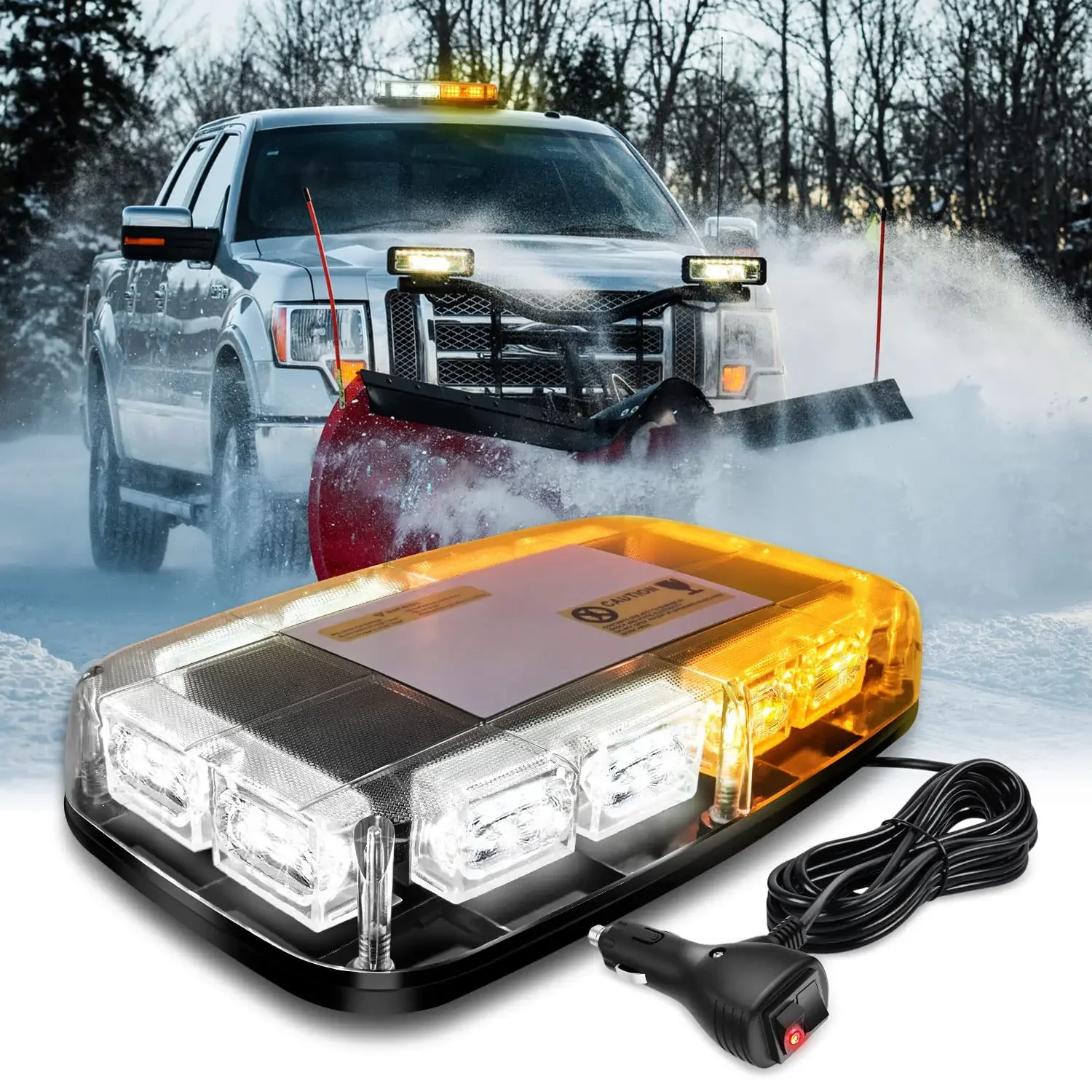 

48LED Car Emergency Strobe Lights Roof Top Safety Warning Flashing Light Magnetic Mount Waterproof 12V/24V Trucks Police Lamp