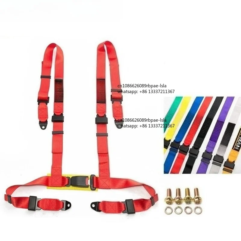 Universal 4-Point Racing Seat Belt Harness 2" Nylon Straps with Buckle for Sport Driving & Competition Safety EPM-02BUC