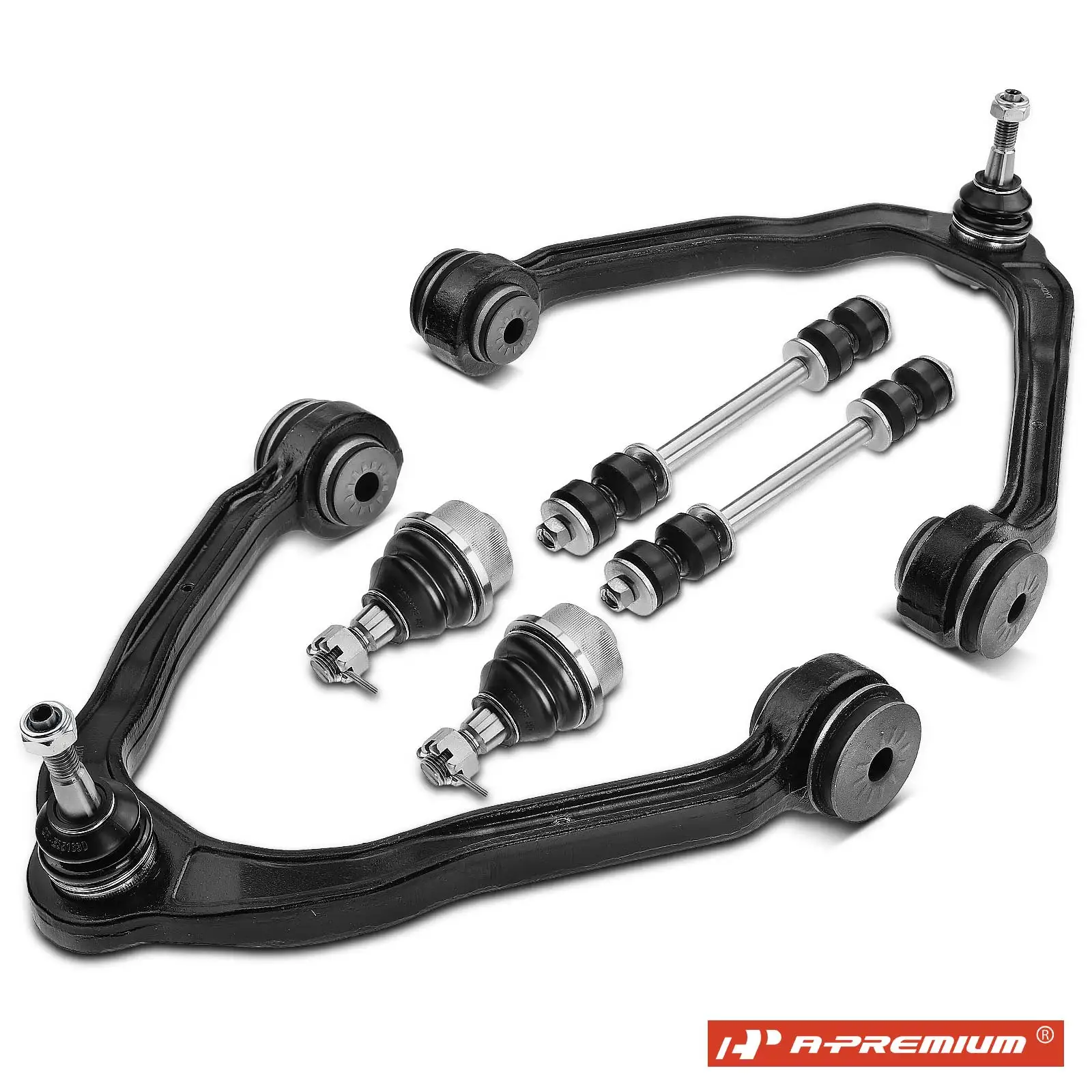 A-Premium 6x Front Upper & Lower Control Arm with Ball Joint Sway Bar Link for Chevrolet Silverado 1500 99-06 GMC Sierra 1500
