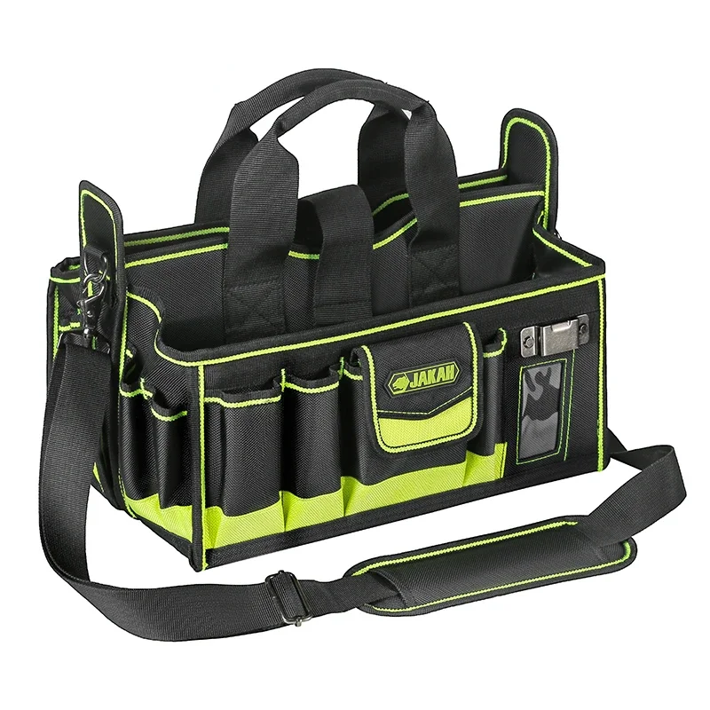 

Складная сумка для инструментов электрика, многофункциональная сумка-тоут с открытым верхом, с несколькими карманами, 1680D, для тяжелых условий эксплуатации