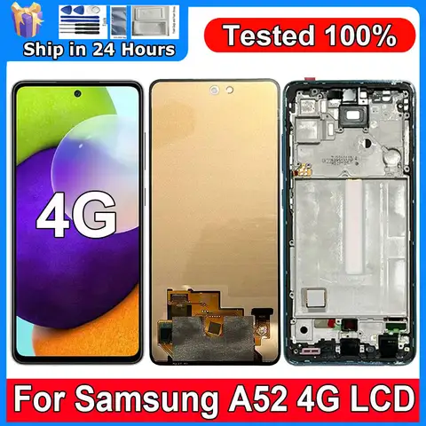 6.  5" AMOLED Ekran LCD z Dotykiem i Digitizerem do Samsung Galaxy A52 4G A525 525F A525M A525M/DS - Zamiennik