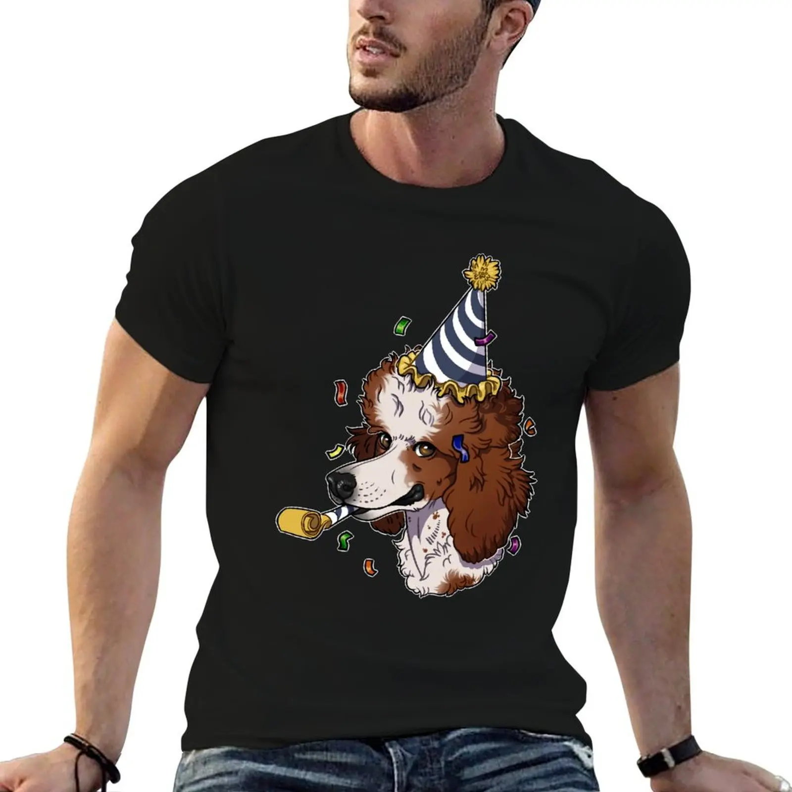

Red Parti Poodle T-Shirt cotton t shirts man 100% men t shirt cotton 100% t shirts with prints T-shirt