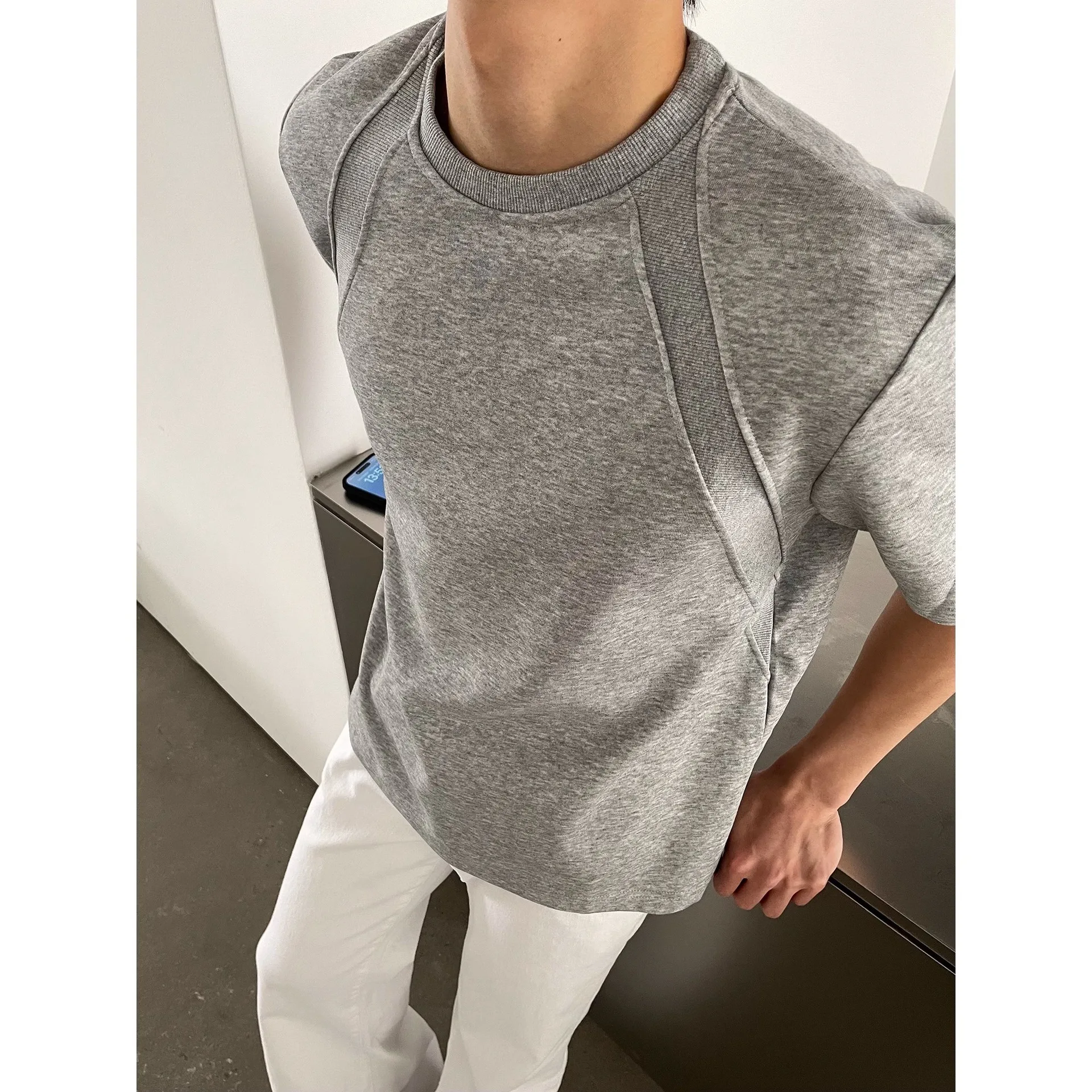 

Американская молодежная футболка с коротким рукавом для мужчин, повседневная, свободного кроя, из воздушного хлопка, для активного отдыха, удобная летняя модель