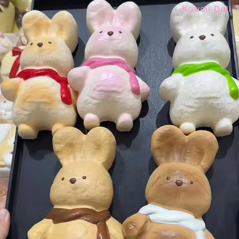[DO]Cute Bread Bunny Toys Soft Slow Rising Texture Lovely Scarf Design For Stress Relief Desk Decor Gifts[DO]