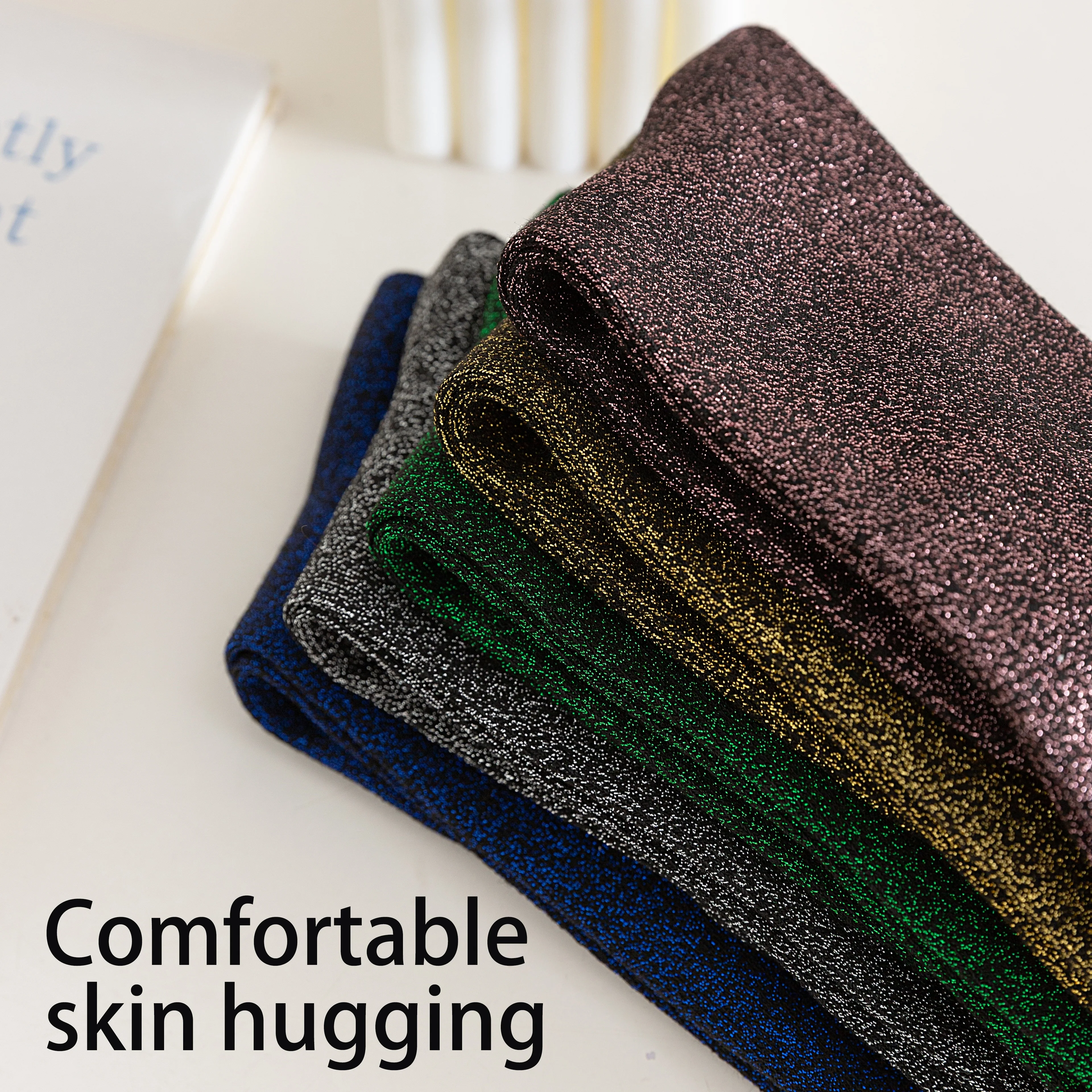 CZHIYAO Meias longas femininas feitas de ouro e prata, meias fofas de seda brilhante, presentes de Natal e Halloween para cosplay