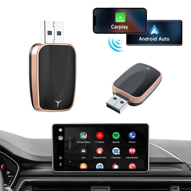 NEW 2 In 1 Wireless Carplay AI Box Android Auto Plug And Play  2025 5G WIFI For iphone Android Phone Wired Carplay To Wireless