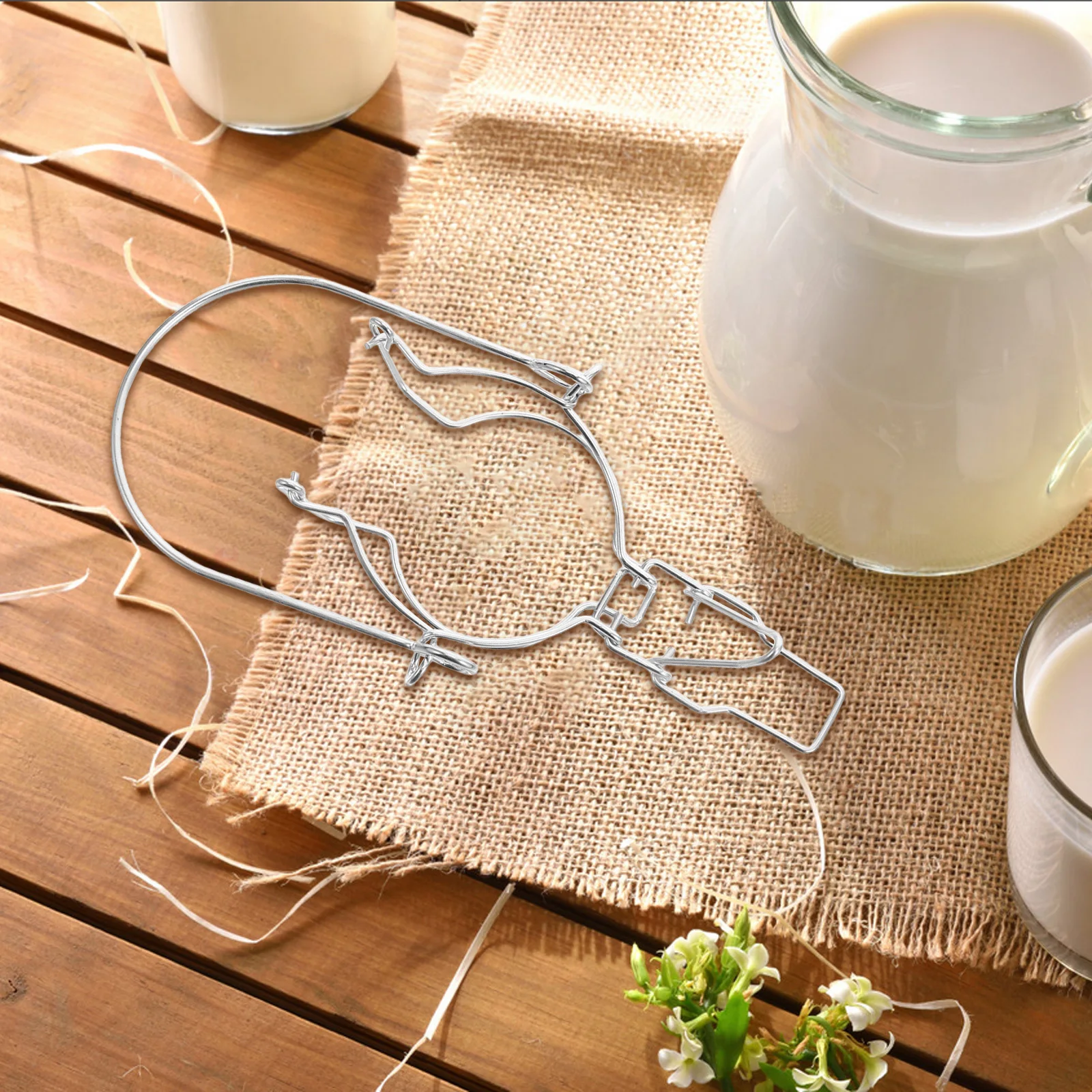 

8Pcs Metal Wire Lock Buckle Sealed Jar Clip Leak-Proof Mason Jar Sealing Lock Buckle Kitchen Glass Container Fastener