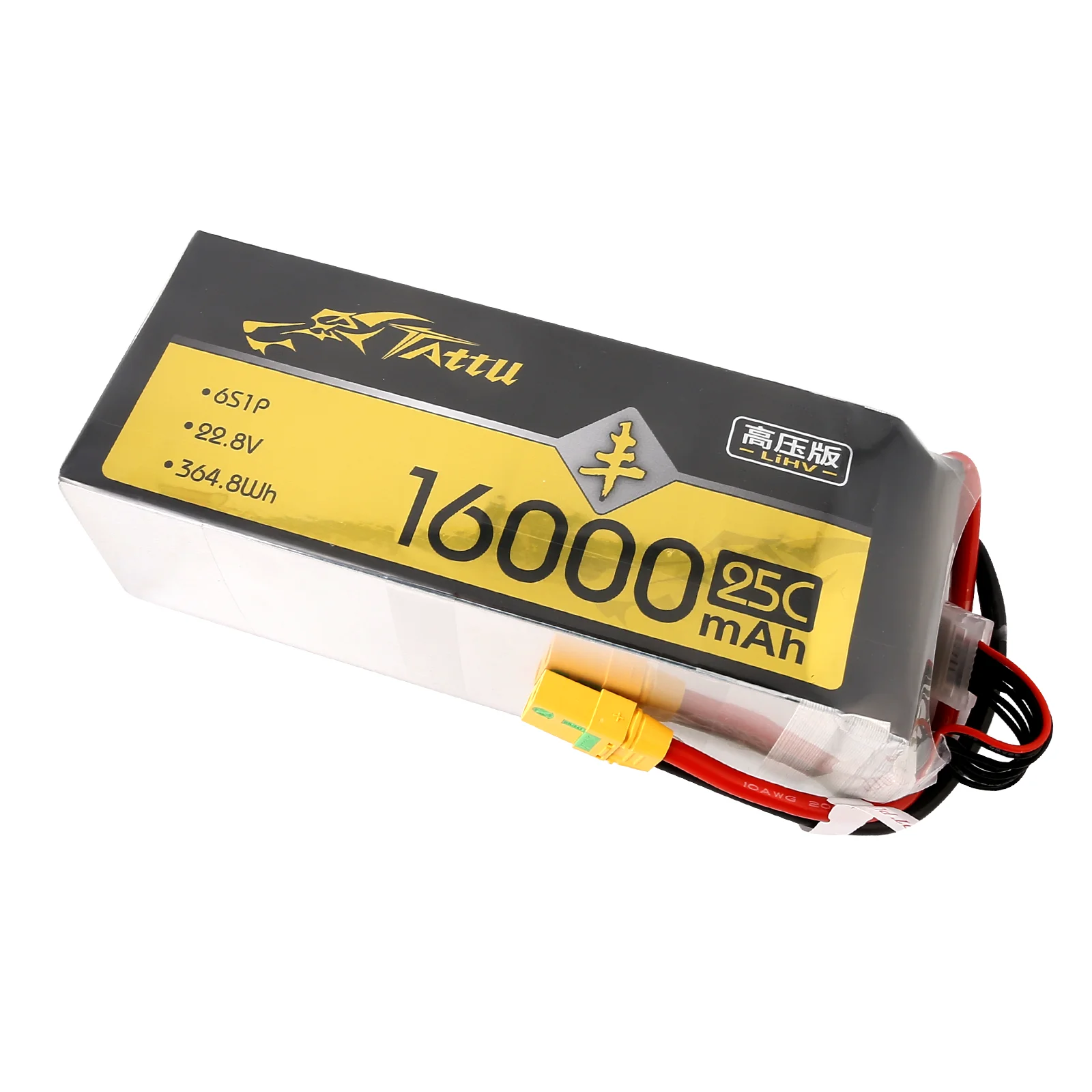 Tattu UAV HV Lipo Battery 16000mAh 6S 22.8V 25C XT90S Plug Large Capacity Agricultural Drones