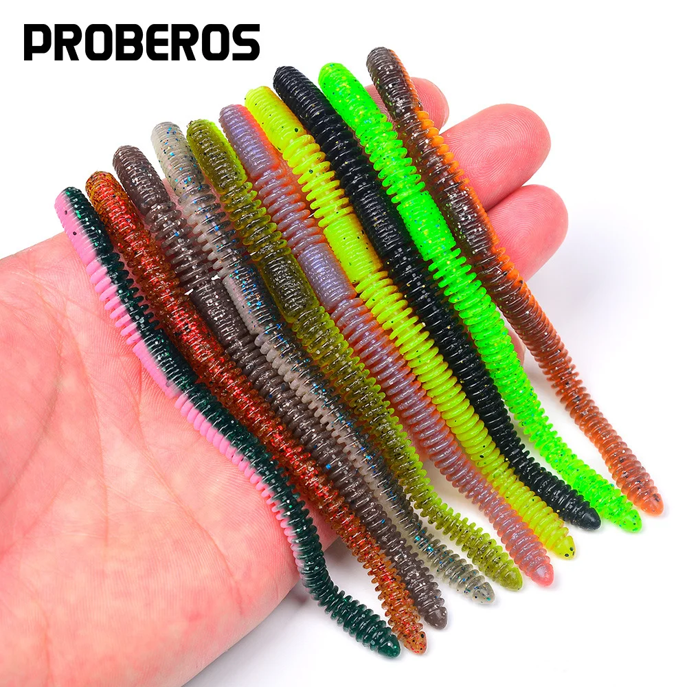 10 stücke 10 cm Senko Wurm Weichen Köder Regenwurm Salz Duft Infused Realistische Wriggle Elastische Weiche Nudel Wurm Köder langlebig
