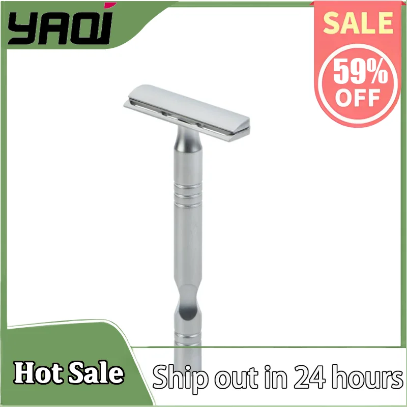 

YAQI Matte Chrome Color AC Blade Excalibur Single-edged Mens Shaving Safety Razor- Precision Shaving Tool for Barber Grade (68g)