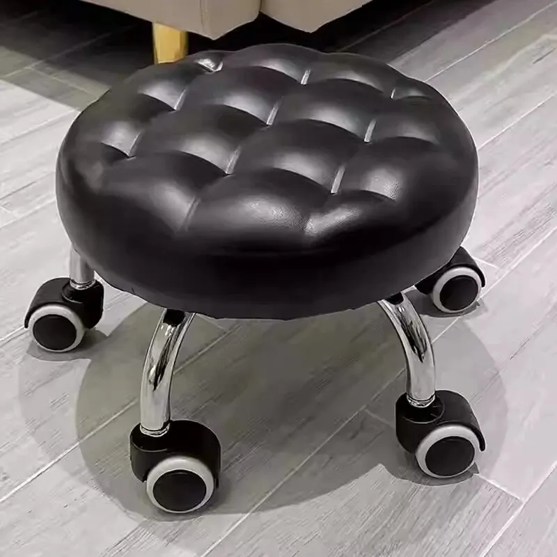 Universal Wheel Stool for Household Use, with Wheels for Wiping the Floor, Small Stool for Learning to Walk with Children