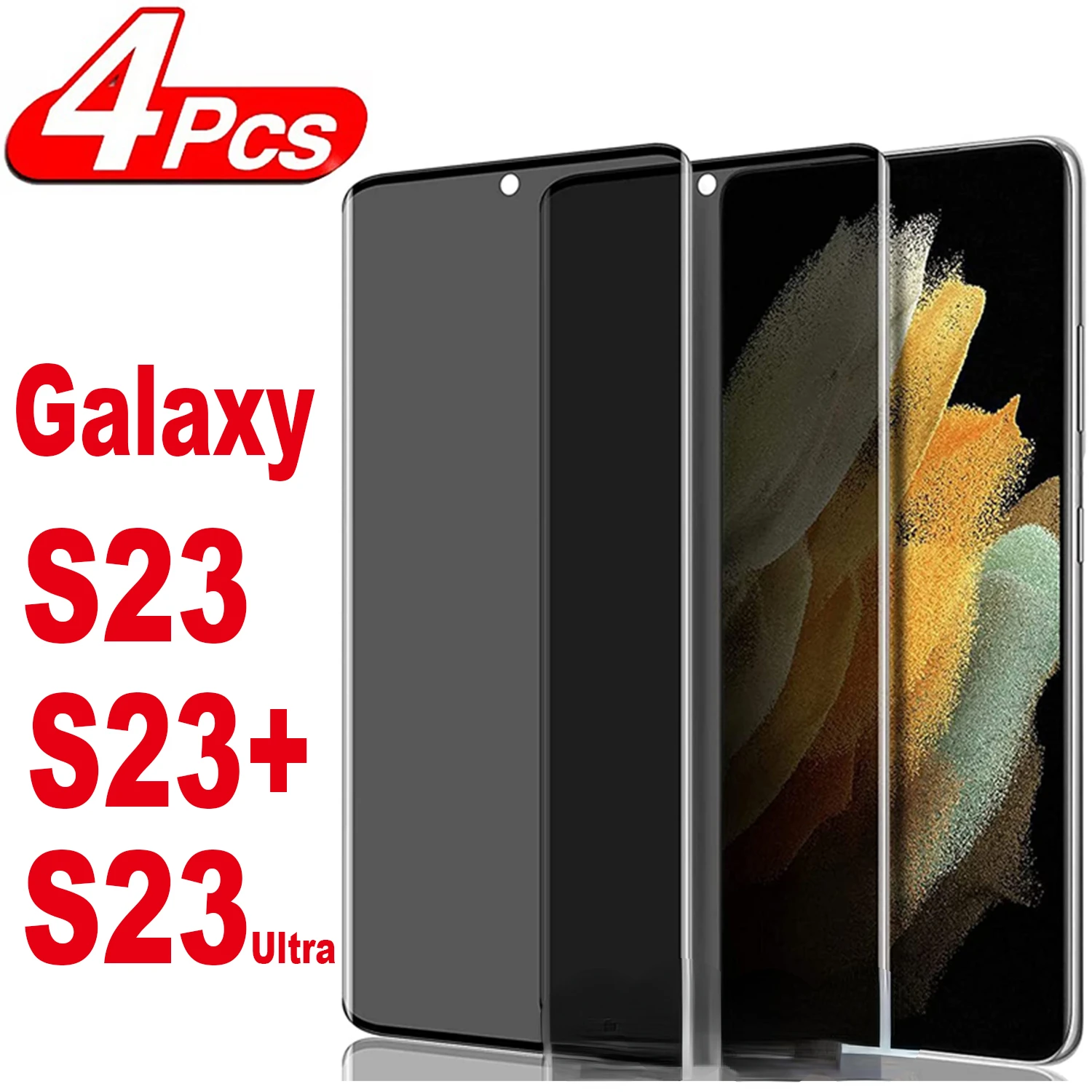 

2/4 шт., антишпионское закаленное стекло для Samsung Galaxy S23 + S22 S21 Plus