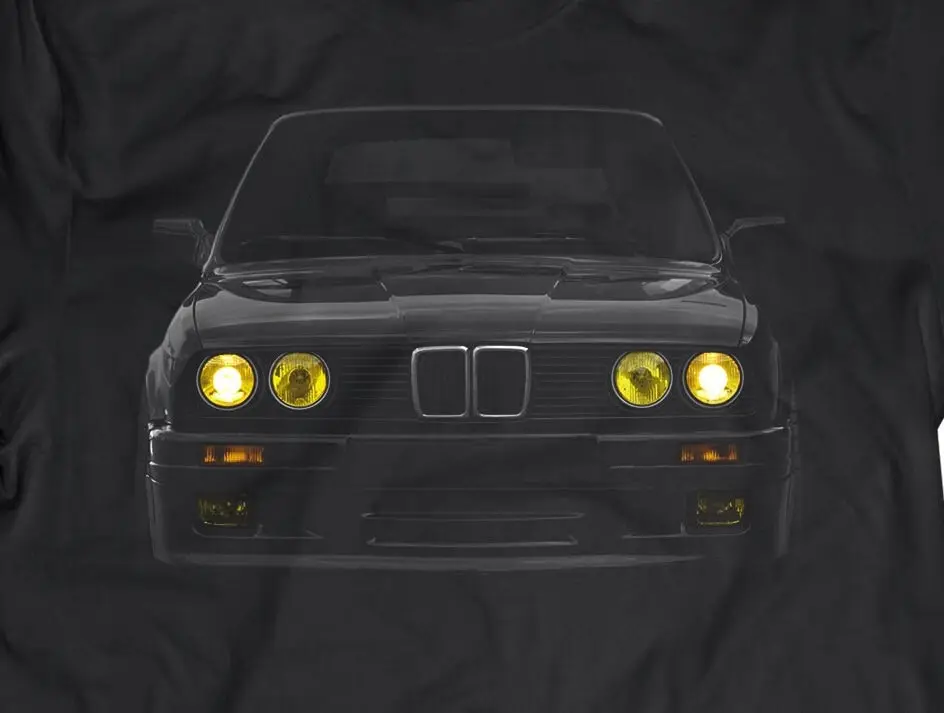 Beemer E30 Yellow Headlights T Shirt Bimmer 100 Cotton Holiday Christmas Birthday Present