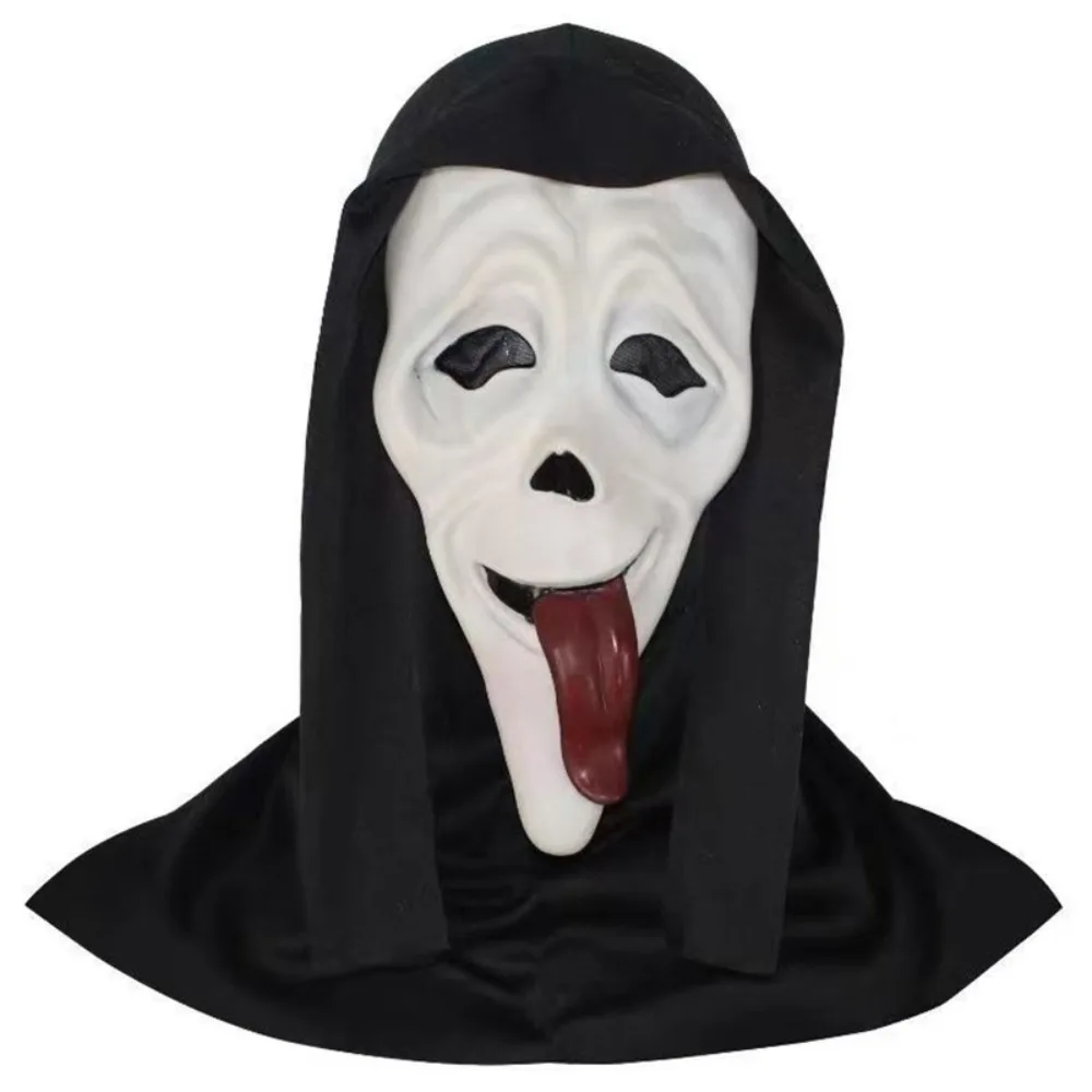 Halloween cosplay gritando máscara de adereços de terror, máscara de esqueleto respirável festa de terror adereços de dramatização de halloween