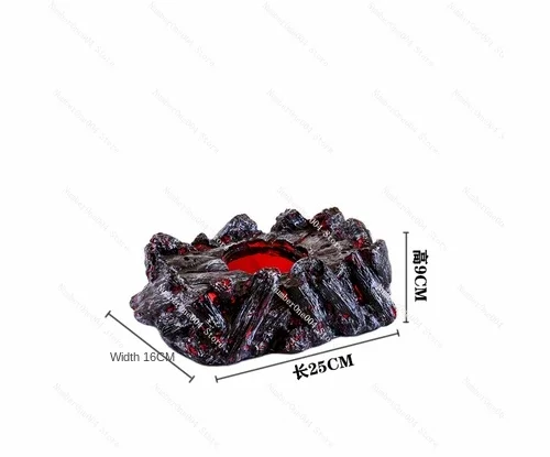 Black Volcanic Charcoal Shape Barbecue Plate Can Put Dry Ice Smoke Artistic Conception Plate Tableware