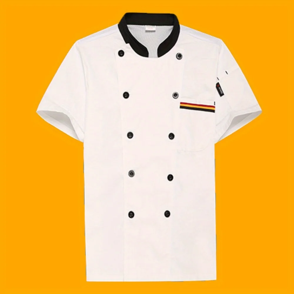 Chef Jacket Uniform Short Sleeve Chef Jacket for Food Service Industry Restaurant Chef Coat