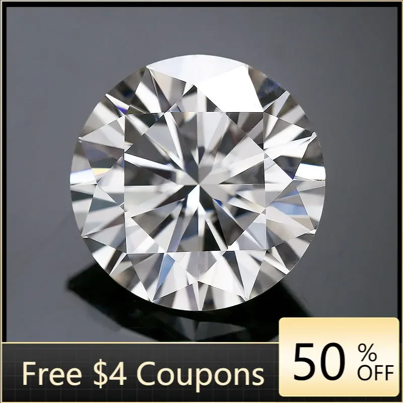 

0.1ct-4ct Moissanite Round D Color Loose Gemstone VVS1 Excellent Cut Pass Diamonds Test For Women Jewelry Making Gift