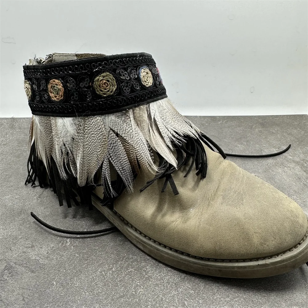 Boho Trendy Anklet Chain Feather Tassel Pendant Boot Shoe Chains Fashion Punk Style Shoe Chain Party Jewelry