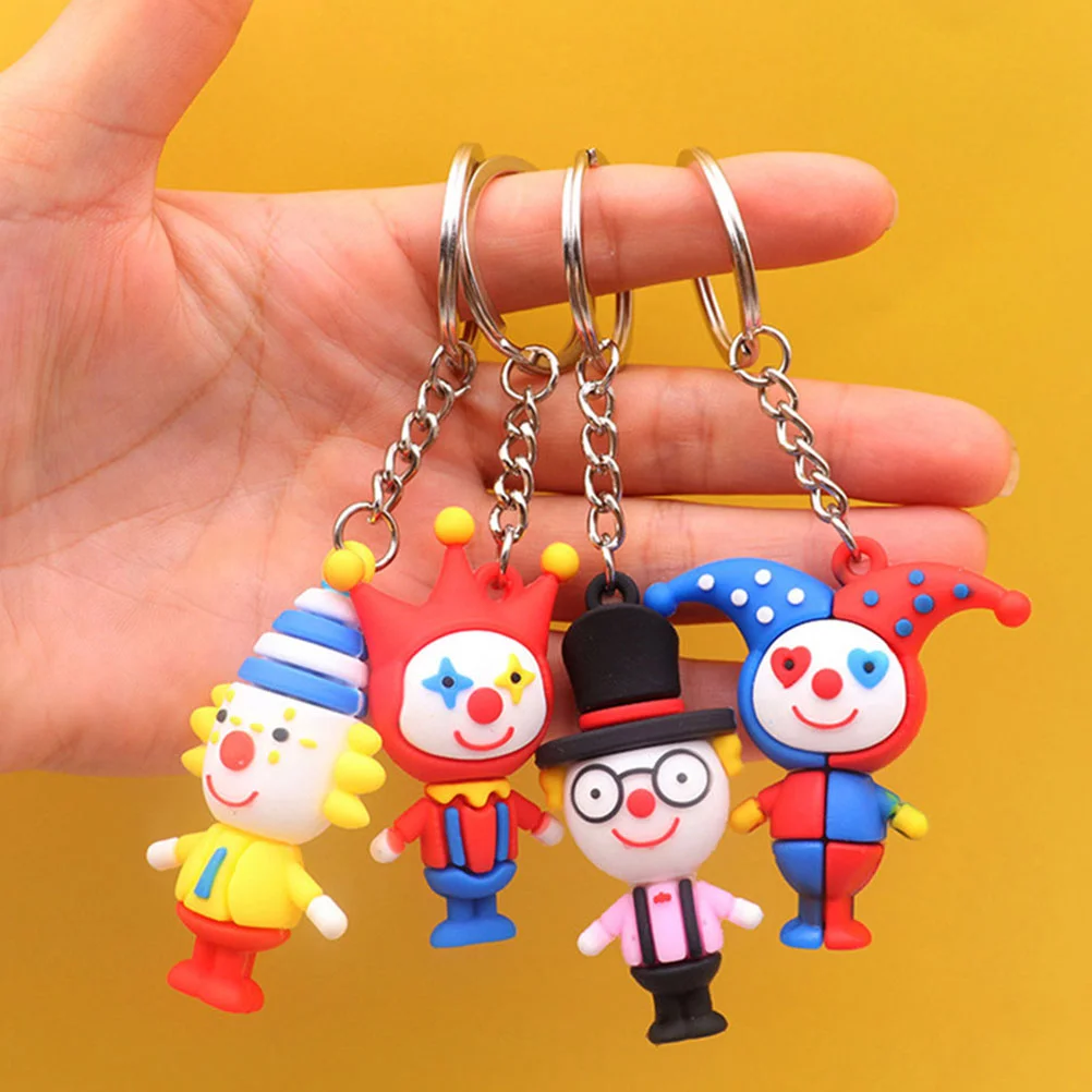 8 Pcs Keyring Clown Pendant Colorful Chain Child Decorative Chains Wristlet Keychain