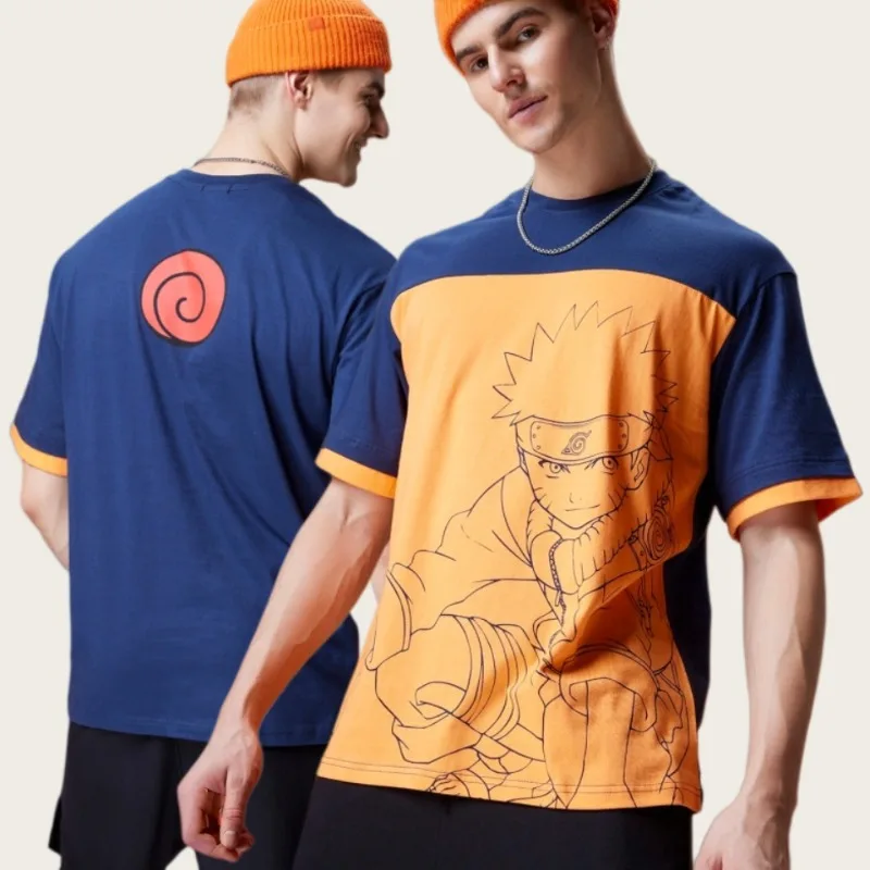 Naruto Shippuden Y2K Style Line Art Anime T-Shirt, 2026 Summer New Arrival, Unisex Couple Style Trendy Versatile Casual Top