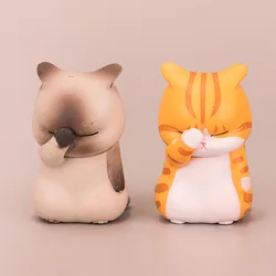 1pc Cover Your Face Cat Figure Cartoon Anime Peripheral Kitten Doll Toy Cake Ornaments