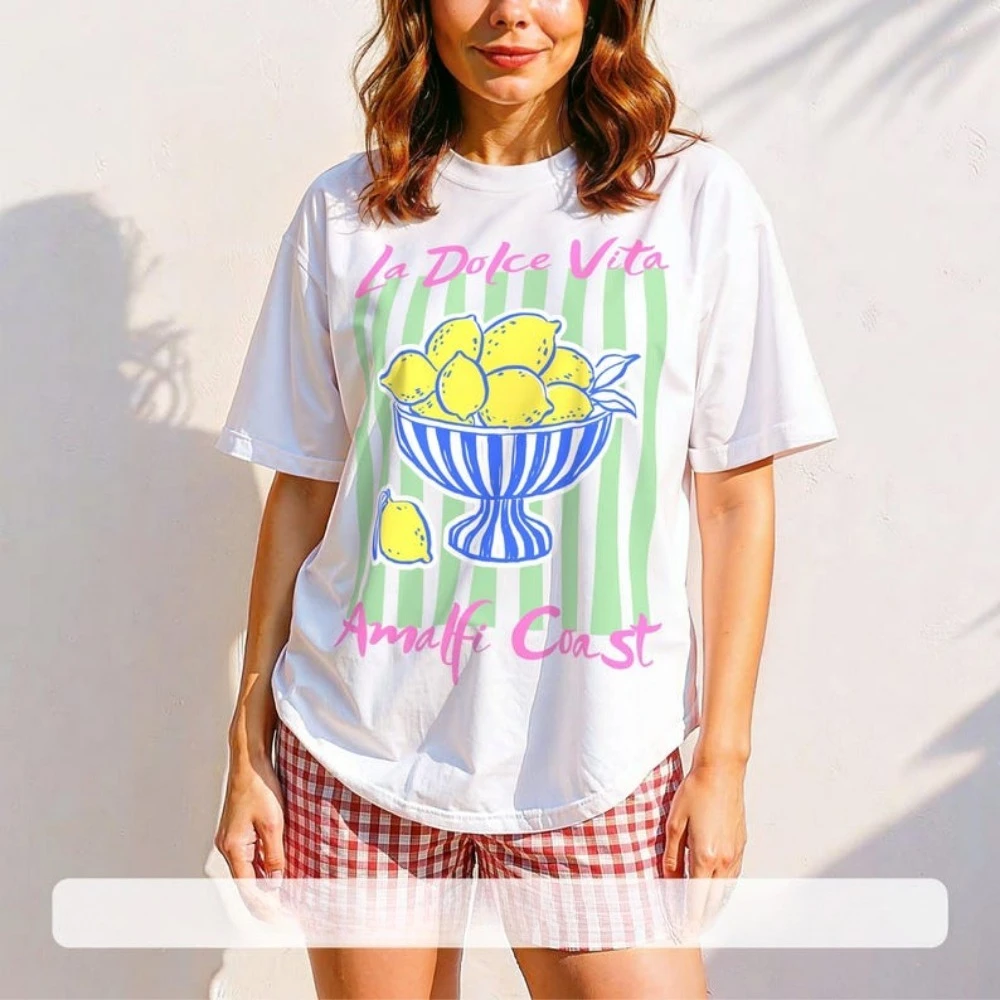 La Dolce Vita Shirt Italian Graphic Tee for Women Amalfi Coast Summer Shirt Italy Vacation T-Shirt Aesthetic Tops