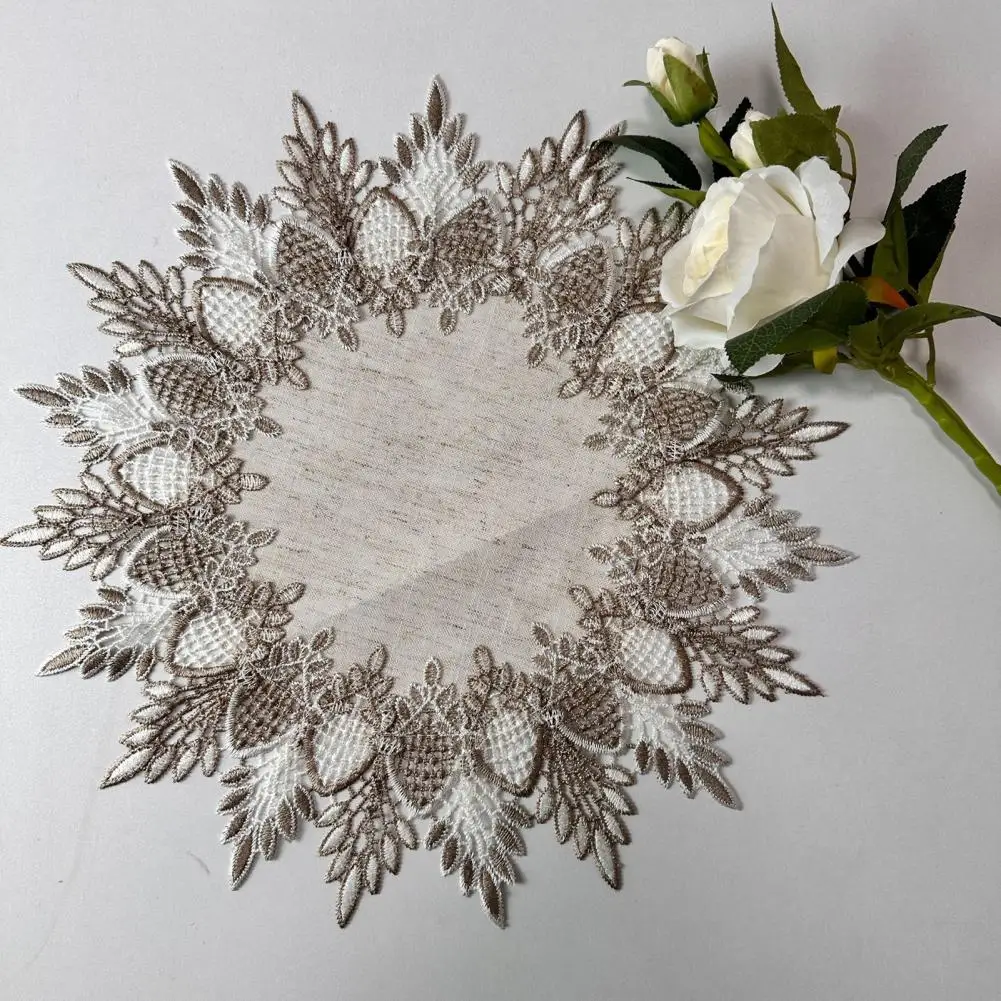Non-slip Placemat Lace Table Mat Set Non-slip Round Placemat for Dining Table Heat-resistant Vintage Coasters Handmade Party