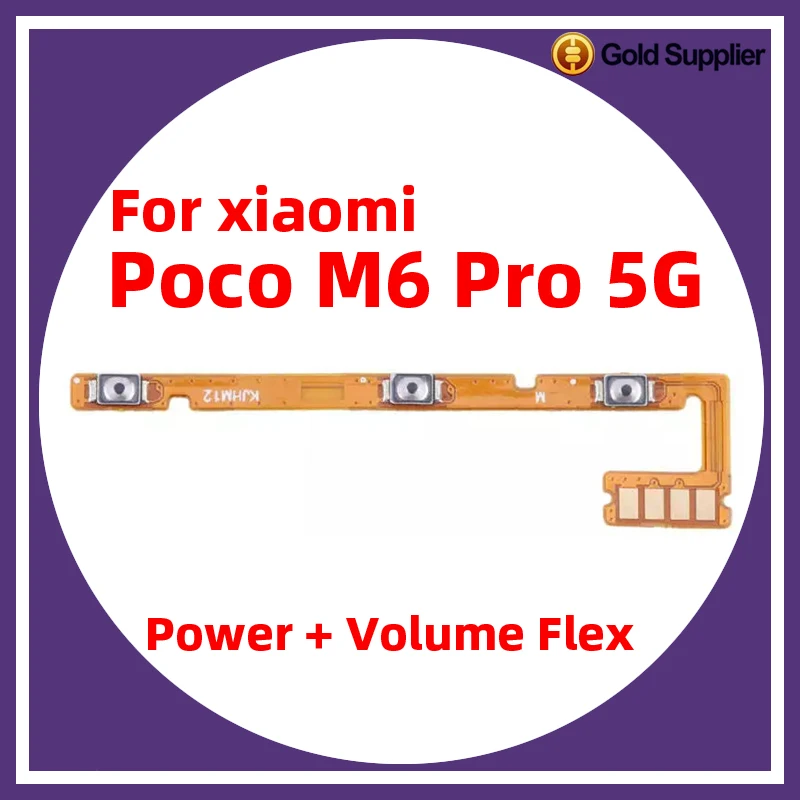 

For Xiaomi Poco M6 Pro 5G Power ON OFF Volume Camera Key Button Switch Flex Cable Replacement