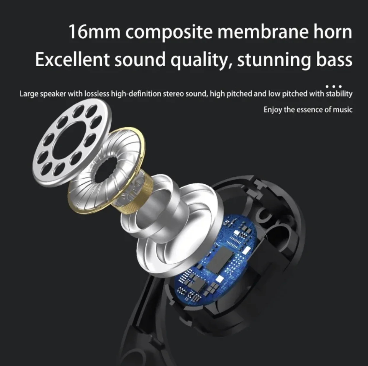 OWS Bluetooth Wireless Headset External Air Conduction Wireless Headset Running Sports Digital Display Hanging Ear Headset