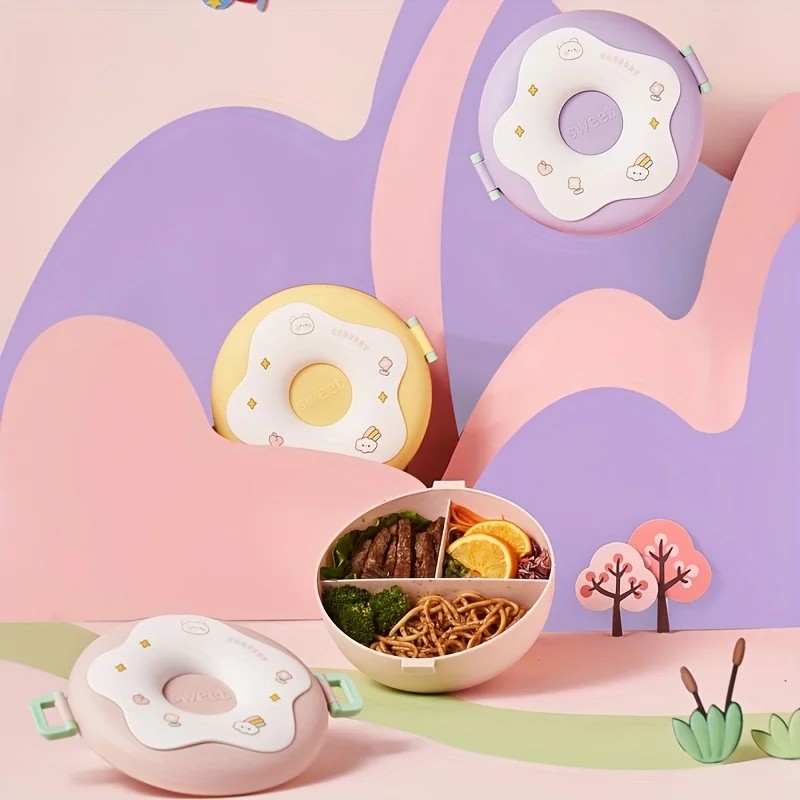 Doughnut Bento Box for Office Workers, Multigrain Lunch Container