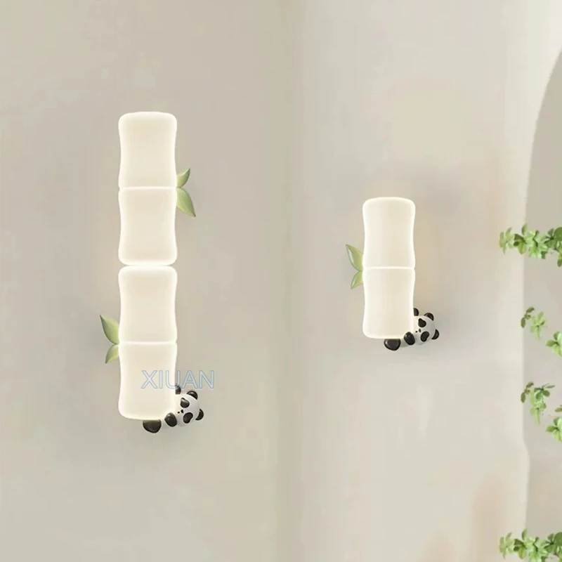 lampadas de parede de quarto infantil macaco panda bambu luz led interior menina menino criancas quarto cabeceira luzes noturnas vivendo quarto 01